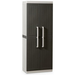 Пластиковый шкаф на балкон 2х дверный узкий WOOD LINE S