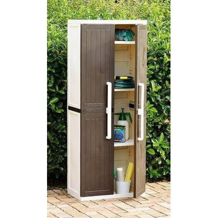 Пластиковый шкаф на балкон 2х дверный узкий...