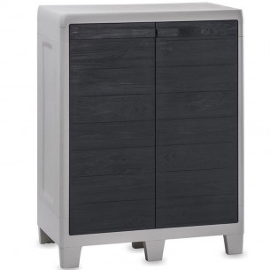 Пластиковый шкаф на балкон 2х дверный глубокий WOODY'S XL