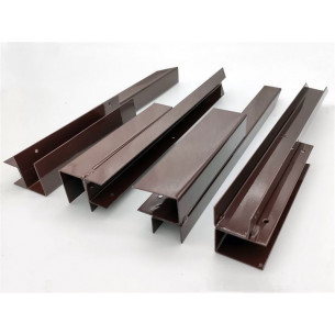 Угловой элемент металл, 90 град. 375х60х60мм. Коричневый...