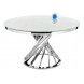 Стол стеклянный "Twist steel / white