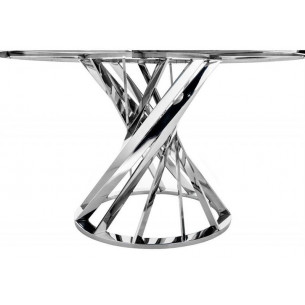 Стол стеклянный "Twist steel / white