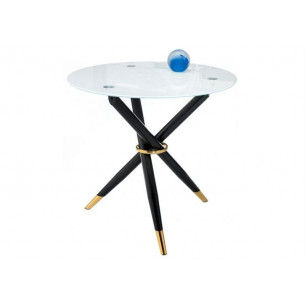 Стол стеклянный Rock white / black