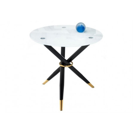 Стол стеклянный Rock white / black