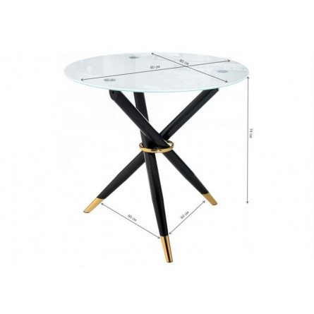 Стол стеклянный Rock white / black
