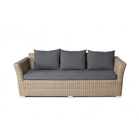 Капучино диван трехместный, соломенный