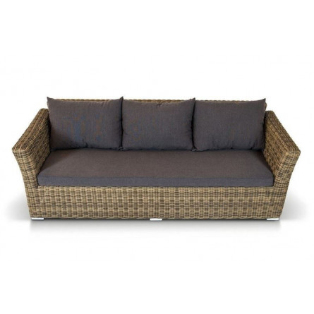 Капучино диван трехместный, соломенный