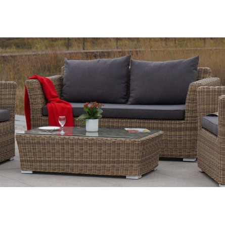 Капучино, диван двухместный, соломенный