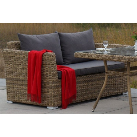 Капучино, диван двухместный, соломенный