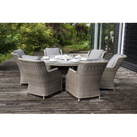 Неаполь плетеный стул, серо-соломенный