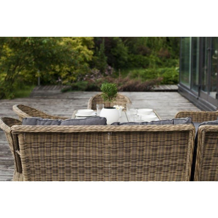 Бергамо, плетеный левый модуль дивана, соломенный