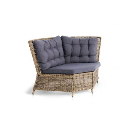 Бергамо, плетеный угловой диванный модуль, соломенный