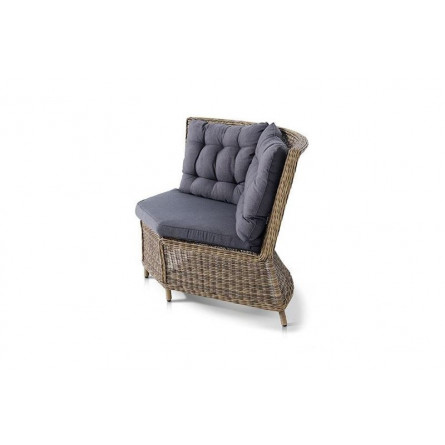 Бергамо, плетеный угловой диванный модуль, соломенный