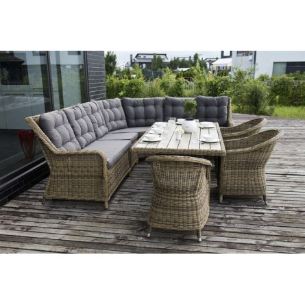 Бергамо, плетеный центральный модуль дивана, соломенный