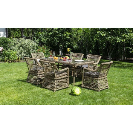 Латте, обеденная группа, соломенная