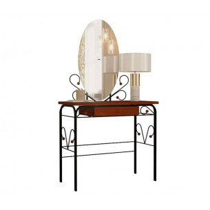 Стол дамский МК-8 с ящиком Черный / Орех