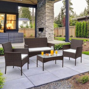 Комплект мебели AFM-2025A Brown из плетеного искуссвенного ротанга
