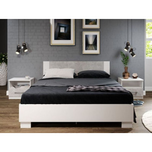 Кровать «Аврора» 140*200 (основание ЛДСП), Белый/ателье...