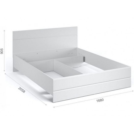 Кровать «Йорк» 160*200 без ламелей, Белый/белый...