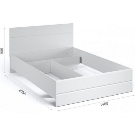 Кровать «Йорк» 140*200 без ламелей, Белый/белый...