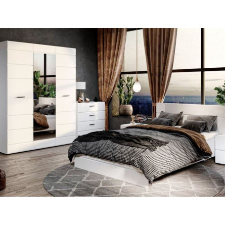 Кровать «Йорк» 140*200 без ламелей, Белый/белый...