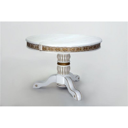 Стол круглый "Милорд" (110х160) Белый+патина...