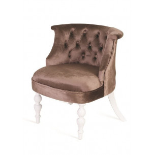 Кресло Бархат (эмаль белая / 15 - коричневый)