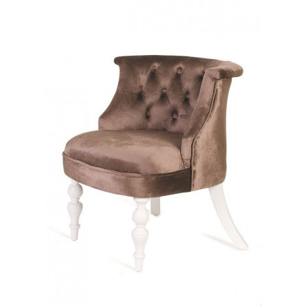 Кресло Бархат (эмаль белая / 15 - коричневый)