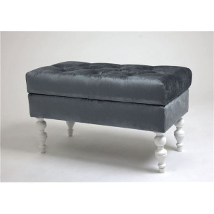 Банкетка Виктория (эмаль белая / 25 - грязно-голубой)