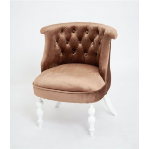 Кресло Бархат (эмаль белая / 6 - шоколад)