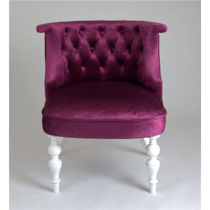 Кресло Бархат (эмаль белая / 26 - темно-розовый)