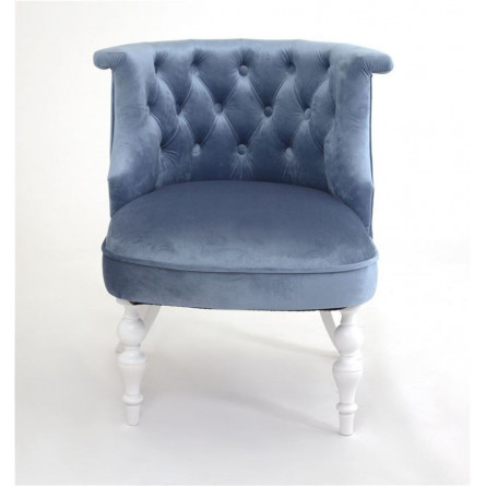 Кресло Бархат (эмаль белая / 9 - небесно-голубой)