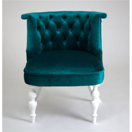 Кресло Бархат (эмаль белая / 23 - изумрудный)