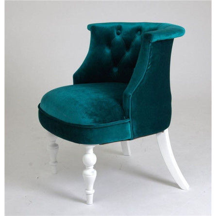 Кресло Бархат (эмаль белая / 23 - изумрудный)