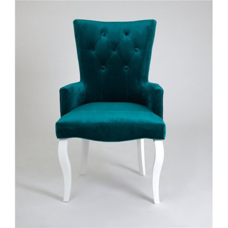 Кресло Виктория (эмаль белая / 23 - изумрудный)