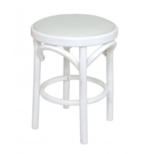 Табурет Венский мягкий (белая эмаль, экокожа белая)