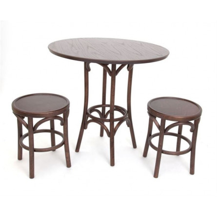 Стол обеденный круглый Зальцбург-0080 (темный тон)