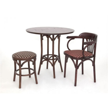 Стол обеденный круглый Зальцбург-0080 (темный тон)