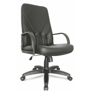 Кресло на колесах Менеджер стандарт кожа черная