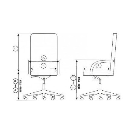 Кресло на колесах Менеджер стандарт кожа черная