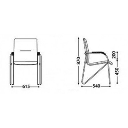 Стул Самба Хром "Н" (орех темный) кож/зам (черный)