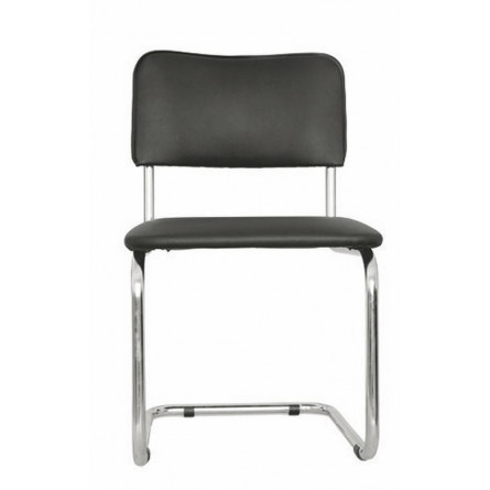 Стул Сильвия хром кож/зам (черный)