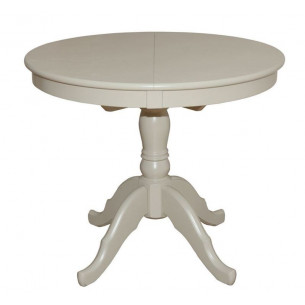 Стол Круглый (Слоновая кость/массив березы, Шпон)