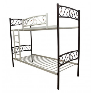 Двухъярусная кровать Валерия-DD (90х200) (КОРИЧНЕВО-БЕЛЫЙ)