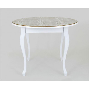 Стол обеденный "1000-D" (круглый/ матовый + патина...