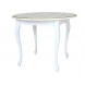 Стол обеденный "1000-D" (круглый/ матовый + патина золото) Белый