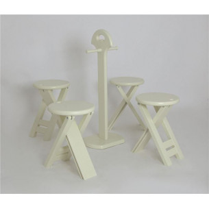 Комплект табуретов "Оливия" (стойка + 4 табурета) эмаль №11