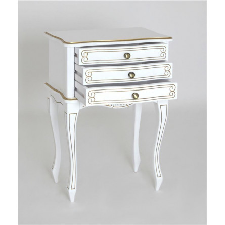 Тумба-32 (3 ящика) белый+золото