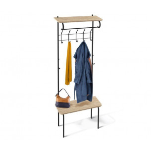 Вешалка SHT-HW1 (Черный муар/Дуб беленый) Sheffilton