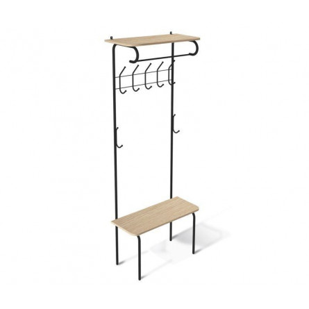 Вешалка SHT-HW1 (Черный муар/Дуб беленый)...